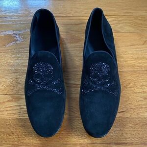 Philipp Plein Black Skull Men's Loafers